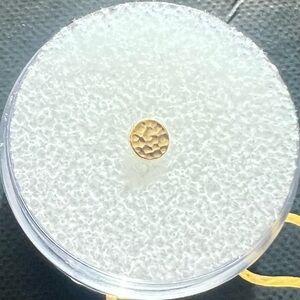 Anatometal 14g 3mm 18k SOLID YG Hammered Disk threaded end